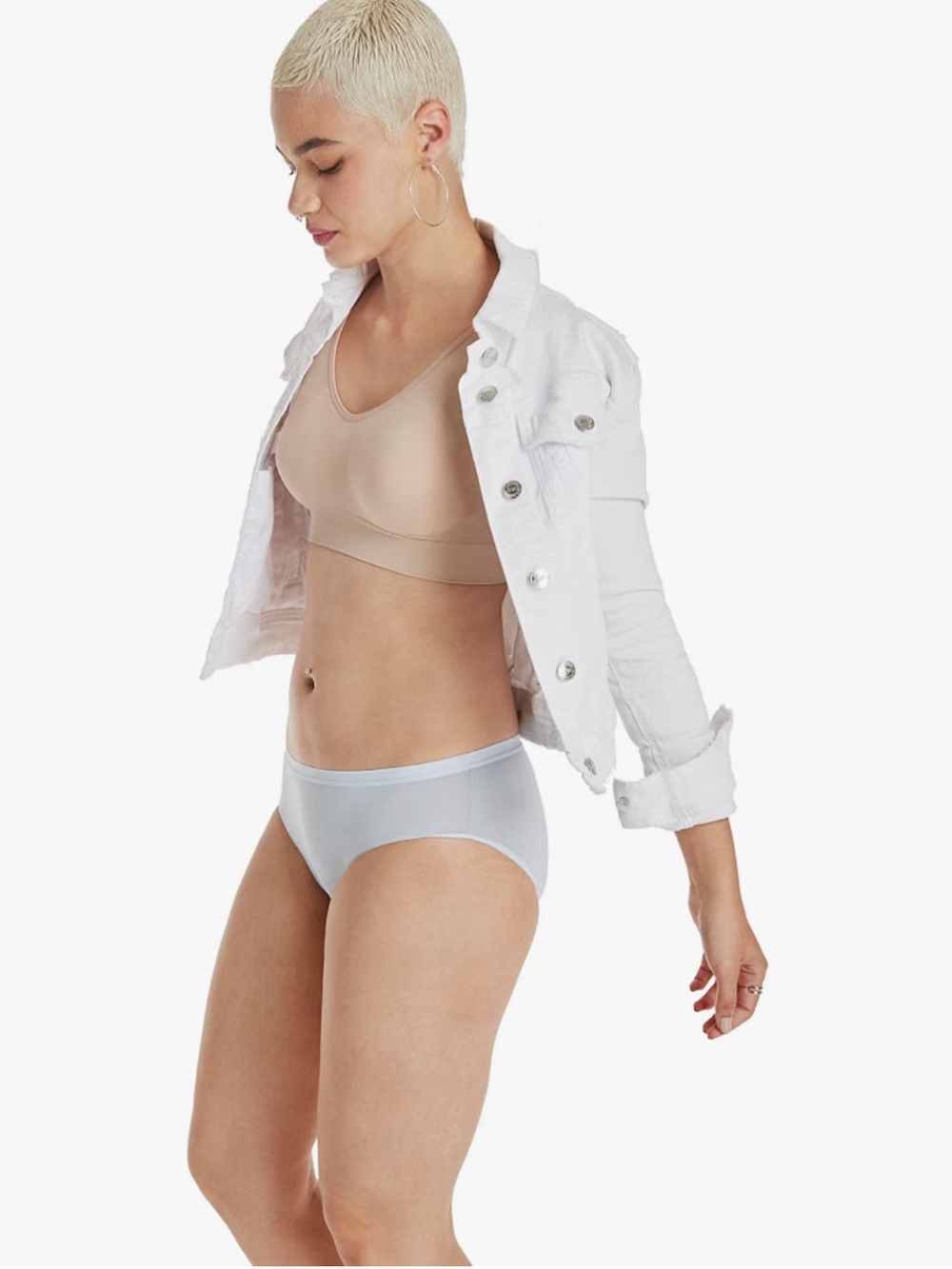 NWT Hanes “A perfect fit” Nude Seamless Wireless Bra, Size XL